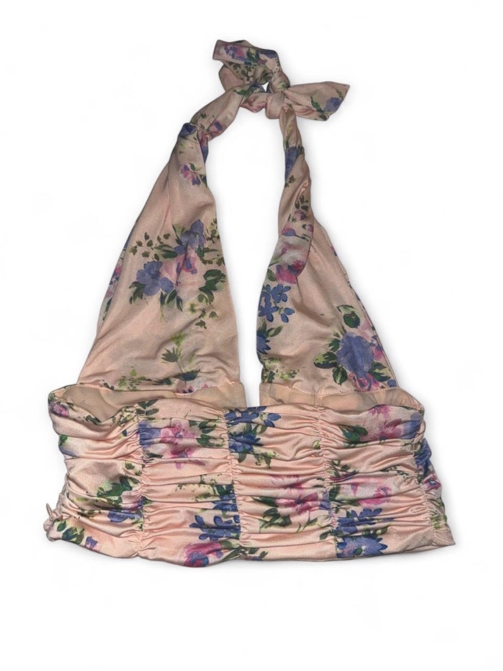 Zara Baby Pink floral halter crop top